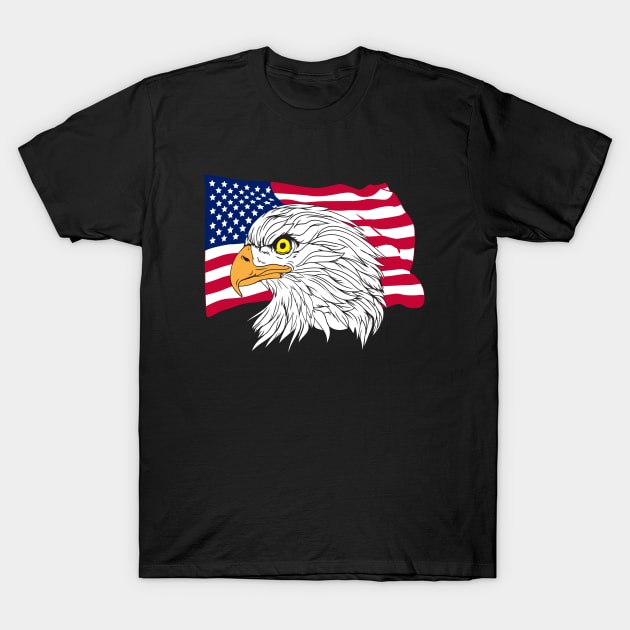 4th of july bald eagle T-Shirt by LIFUA